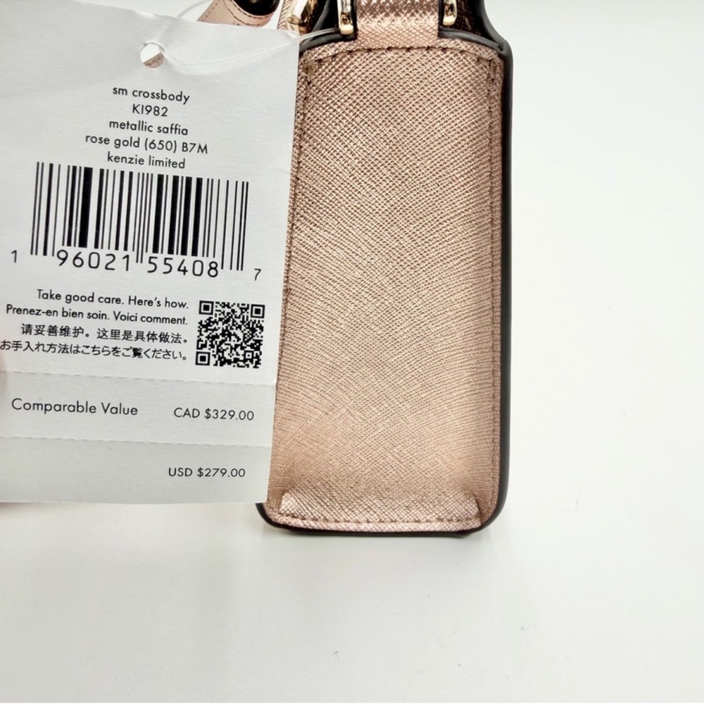 Kate Spade Kenzie Limited Edition Metallic Saffiano Rose Gold Crossbody Bag NWT - Picture 3 of 7